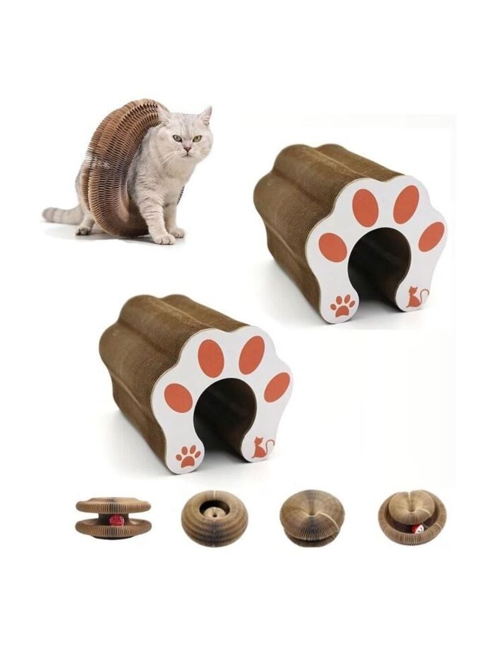 Cat Toy Magic Organ Cat Scratcher with Foldable Accordion Design